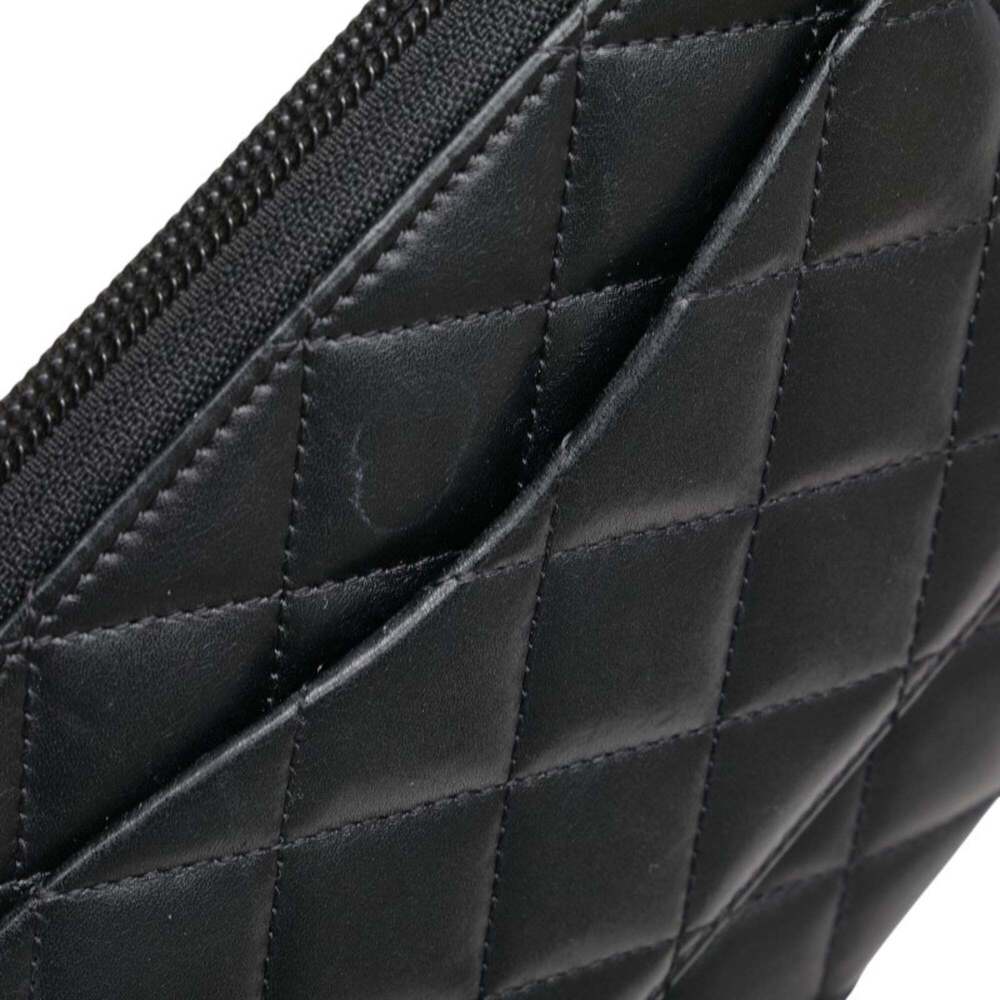 CHANEL Authentic Black Lambskin Leather Logo Wallet - Picture 9 of 16